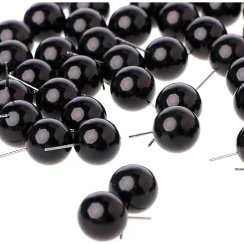 100Pcs Glass Eyes 4 To 14mm Needle Felting Kit Black Beans Puppet Doll Craft