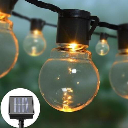 Solar power Wall Light 2.5M 5M 10/20 LEDs Bulbs String Garland Outdoor Lighting Waterproof balcony Patio Decoration Light Chain