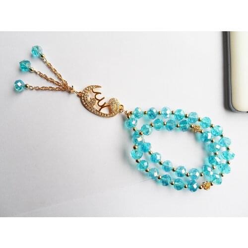 New office/career Blue crystal beads 2R Mohammedanism bracelet jewelry,goods quality Muslim pendant Easter bracelet jewelry