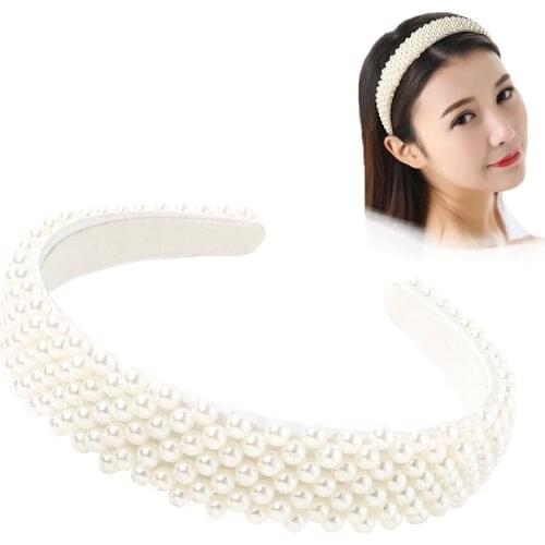 Elegant Big Simulation Pearls Hair Hoop Headband Hair Bands for Women Girls Headwear Pearl Beads Hairband Hair Accessories