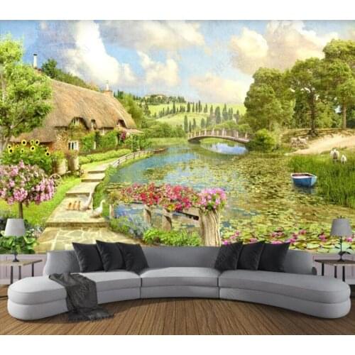 Papel de parede Idyllic landscape background wall 3d wallpaper mural,living room bedroom wall papers home decor