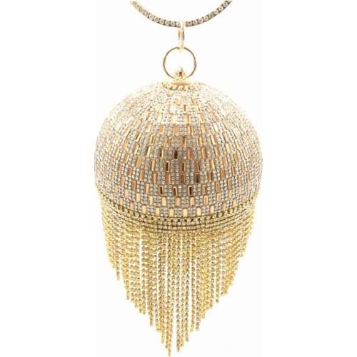 Luxury Beaded Pearl Women Handbag Diamonds Evening Party Purse Bridal Wedding Banquet Round Ball Shape Clutch Ladie Tassel Purse