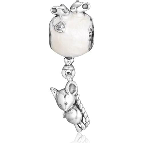 Fit Pandora Bracelets Mouse & Balloon Charms 925 Original Sterling Silver Beads for Jewelry Making DIY Gift