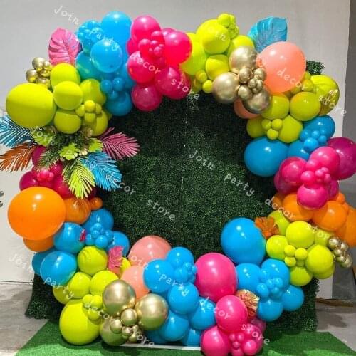 DIY Holiday Theme Balloons Garland Arch Kit Global Hot Pink Latex Balloons Wedding Birthyday Baby Shower Party Background Decor