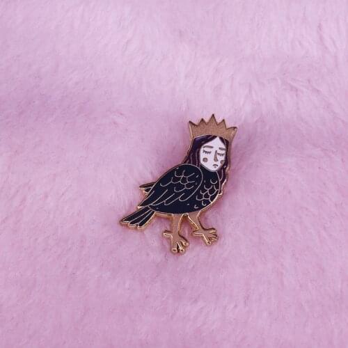 Magical creature Alkonost lapel pin Inspired by Russian Folktales beautiful mythology gift for her
