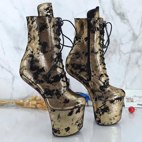 OLOMLB Lady 20CM Platform Heelless Boots Punk Nightclub Queen Dance Shoes Match Colors Sexy Plus Size 34-46 Snake Pattern