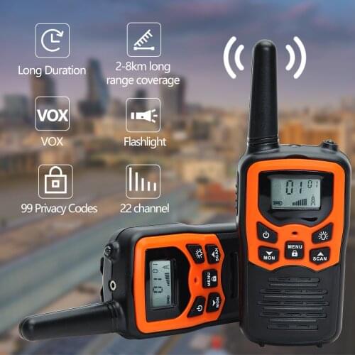 2pcs ABBREE Mini T5 Handheld Walkie Talkie High Power PMR FRS License Free Portable Radio Communicator Transceiver Two Way Radio