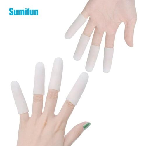 2Pcs White Fingers Protector Little Toe Corn Blister Protect Silicone Gel Tube Sleeve Cover Toe Separators Hand Foot Care Tool