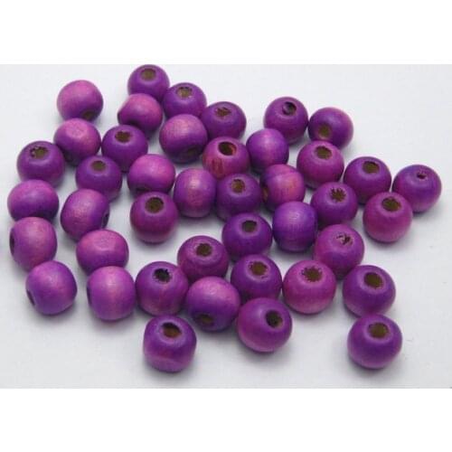 200 Purple 10mm Round Wood Beads~Wooden Beads
