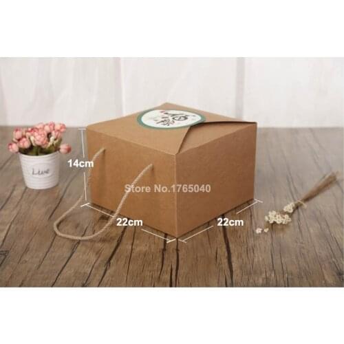22*22*14cm. Kraft paper box,gift candy packing box,Fruit, rice dumplings, dried fruits, tea, gift box, free shipping 100pcs\lot)