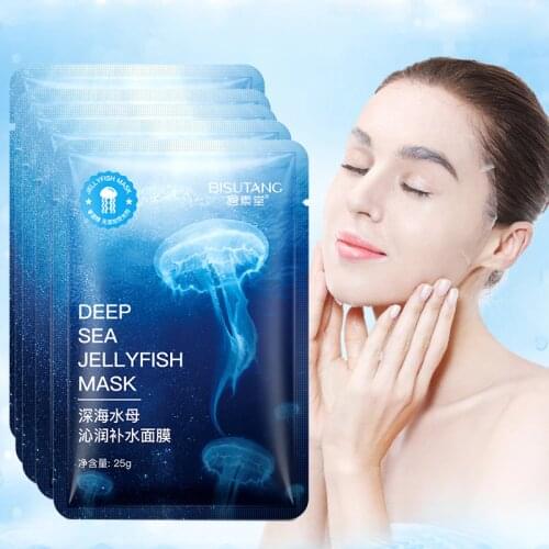 5 Pieces Jellyfish Facial Mask Minerals Protein Whitening Skin Brighten Hyaluronic Acid Mascarilla Shrink Pores Moisturizing