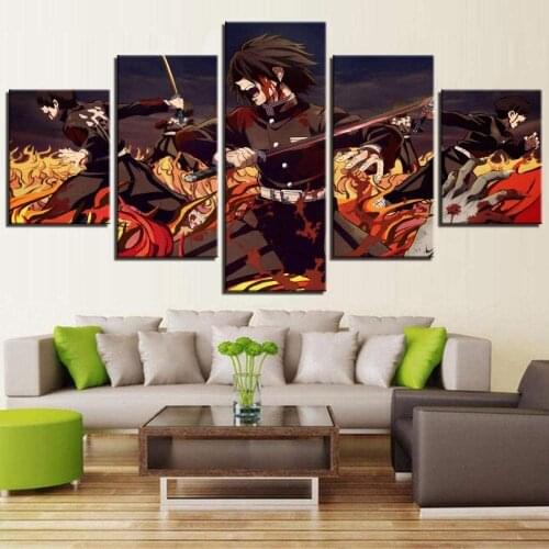 5 Piece Wall Art Canvas Anime Manga Vampire Killer Modern Figure Modular Pictures Posters Home Bedroom Wall Decoration Paintings