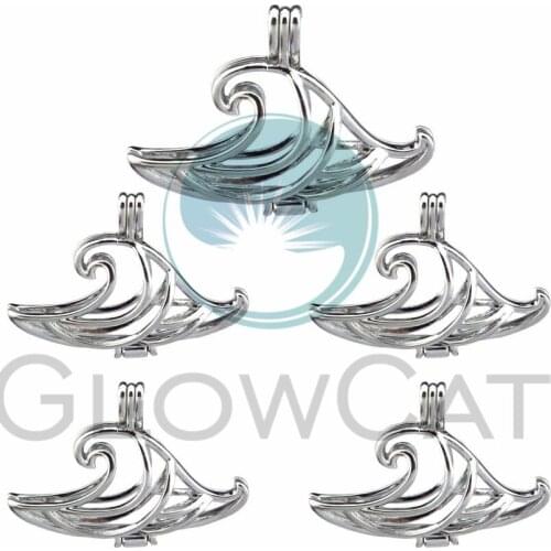 5X Pearl Cage Locket Pendants Aromatherapy Clouds Hollow out Essential Oil Diffuser Locket For DIY Necklace Jewelry