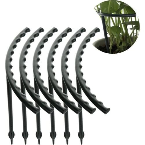 Plant Support Stakes 6 PCS Arched Reusable Plastic Plant Cage Support Ring for Flower Vegetable Garden 5.7*5.1inch JDH88