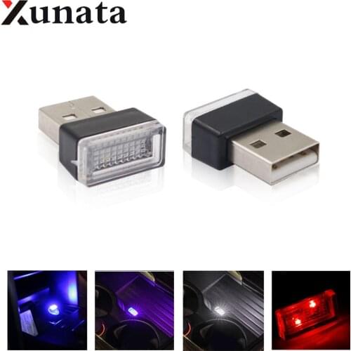Car USB LED Atmosphere Lights Decorative Lamp Emergency Lighting Universal PC Portable Plug Mini LED Car Light 1 Piece