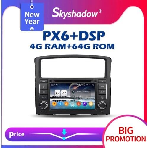 PX6 Car DVD Player DSP Android 10 4G +64G GPS Google Map RDS Auto Radio wifi Bluetooth 5.0 For MITSUBISHI PAJERO 2006 2007-2012