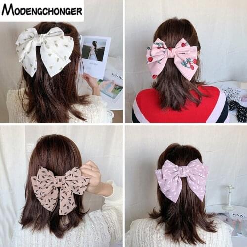 2020 High Quality Big Large Hair Bow Broken Flower 3 Layers Chiffon Barrettes Hair Clips Women Ponytail Clips Hair Accessories