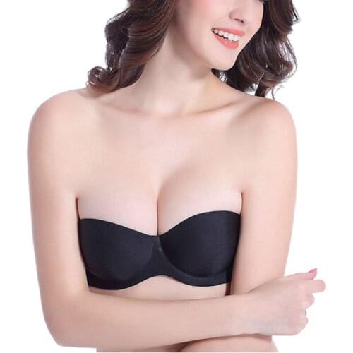 Strapless Bras Seamless Push Up Bras Half Cup Underwire Back Closure Women Underwear Invisible Bra For Dress