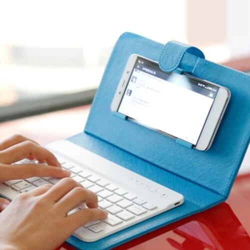 PU Leather Bluetooth Wireless Keyboard Case Protective Cover for iPhone iPad Huawei Xiaomi Samsung Mobile Phone Tablet