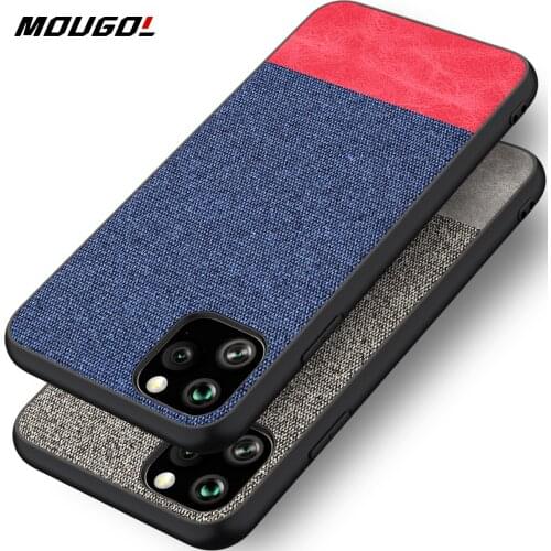 For iphone X XR XS Max 7 8 6 6s Plus Ultra Shockproof Back Cover Cloth Fabric Silicone Soft Edge Protect Case For 11 Pro Max