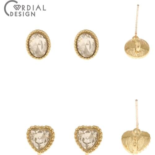 Cordial Design 100Pcs Jewelry Accessories/Rhinestone Earring Stud/Hand Made/Geometry Shape/DIY/Jewelry Findings & Components