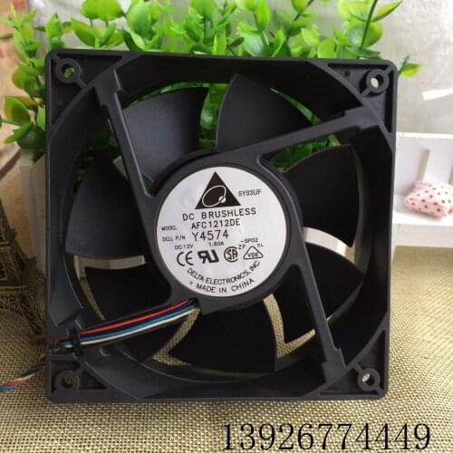 For Delta AFC1212DE 12038 12cm 12V 1.60A PWM Temperature Max Airflow Rate Cooling Fan