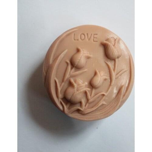 Handmade soap silica gel mould candle soap mould silicone mold for DIY love tulip
