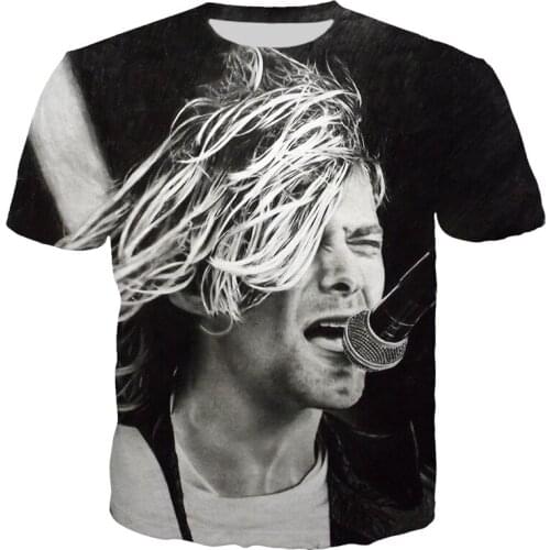 CLOOCL Men T Shirts Kurt Donald Cobain Printing Clothing 3D Women Tee Shirt Harajuku Style Streetwear Fashion Wild Tops