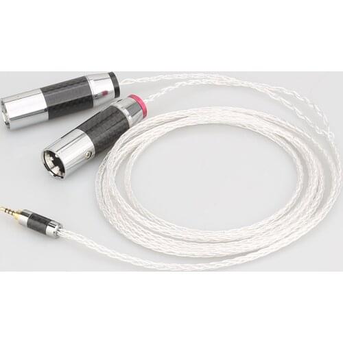 HIFI 8 Cores OCC Silver Plated 4.4mm/3.5mm/2.5mm TRRS Balanced to Dual 2x 3pin XLR Balanced Male Audio Adapter Cable