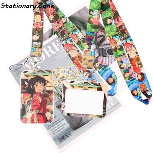 JY042 Cartoon No Face Man Lanyard Credit Card ID Holder Badge Student Travel Bank Bus Business Card Cover Badge