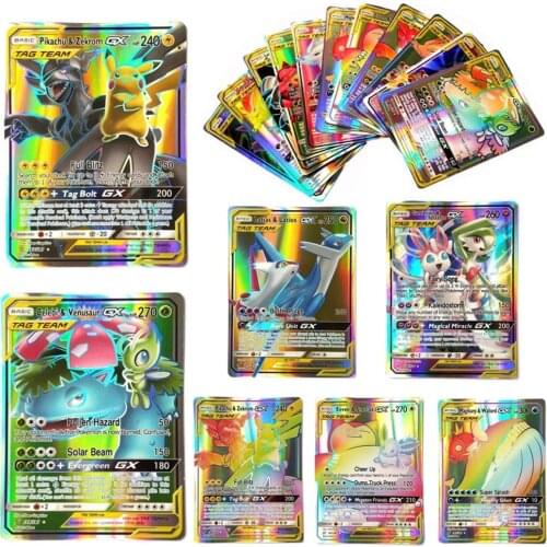 60PCS/Box Pokemon Cards GX EX MEGA Tag Team VMAX Booster TAKARA TOMY English Game Battle Shining Trading Card Kids Gift Toys