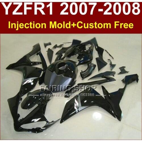 BV6 Motorcycle flat black fairings set for YAMAHA YZFR1 2007 2008 YZF R1 YZF1000 YZF 1000 07 08 Injection fairing kit R1
