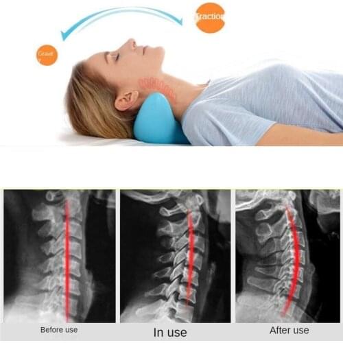 Neck Massager Relaxation Pillow Portable Gravity Acupressure Massage Pillow C-Rest Neck Cervical Shoulder Pain Relief Tool