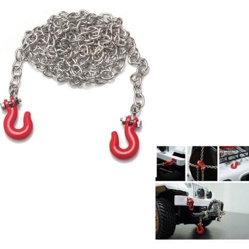 RC Car Metal Tow Chain Trailer Hook Decoration For 1/10 RC Rock Crawler Traxxas TRX4 Axial SCX10 90046 RC4WD D90 TF2 Tamiya CC01