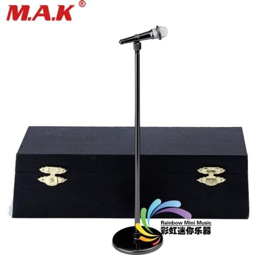 1/6 Mini Copper Gold-plated Microphone Model Musical Instrument Accessories Adjustable Height For 12 inch Figure Dolls