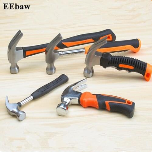 Multi-functional Claw Hammer Round Head Rubber Handle Hammer For Woodworking and Electronic Household Hand Repair Tool