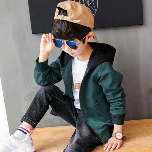 Fashion 2021 Spring Autumn Baby BOY Jacket Outwear Two Colors Casual Letter Print Toddler Boy Jacket For 3T-12Years Kids Coats