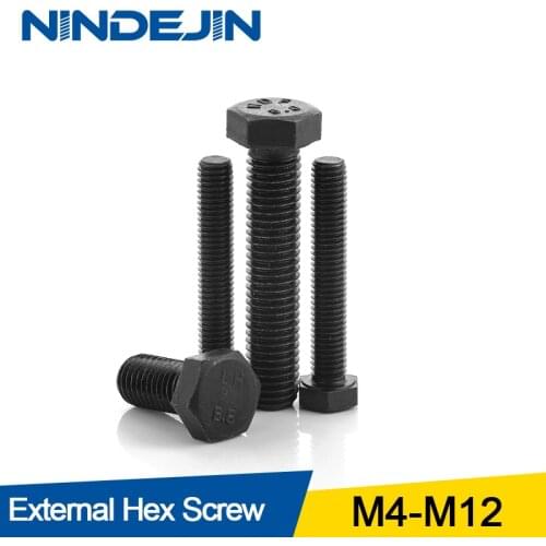 NINDEJIN Carbon Steel 8.8 Grade Hex Bolts High Strength International Standard Hex Screws M4/ M6 / M8 / M10 / M12