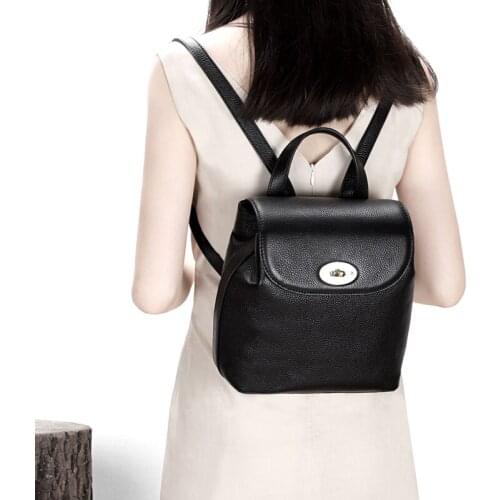 2019 New Fashion Womens Backpack Genuine Leather Leisure High Quality Shoulder Bag Large capacity Bag