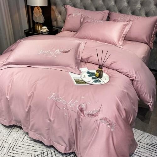 Genuine Luolai Home Textile Official Flagship Store Four-Piece Set All Cotton Pure Cotton Genuine Solid Color Wedding Quilt