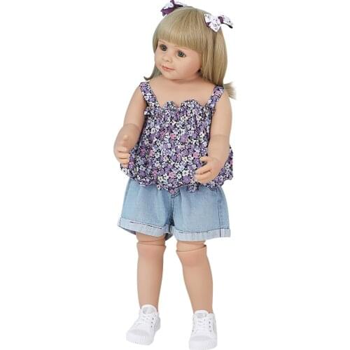 Full hard vinyl bebe reborn toddler girl doll 87cm Masterpiece realistic baby doll model ball jointed children gift toy dolls