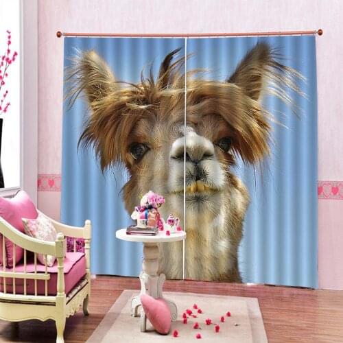 Custom Goat sheep Shower Curtains Design Creative Blackout Curtain For Living room Bedroom Polyester Fabric Drapes