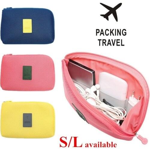 Unisex Portable Storage Bag Digital Gadget Devices USB Cable Earphone Pen Bag Cosmetic Handbags Makeup Case Mini Bags