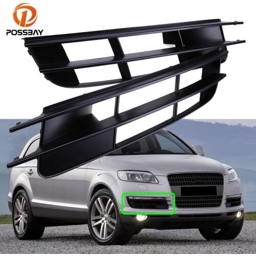 POSSBAY Front Bumper Lower Fog Lights Cover Racing Grills Fit for Audi Q7 3.0L 3.6L 4.2L Premium Sport Utility 2007 2008 2009