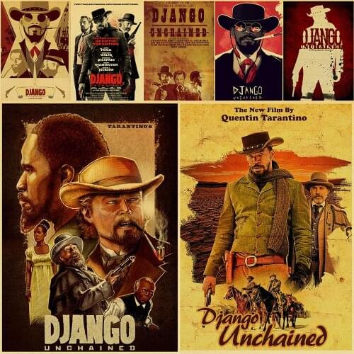 Quentin Tarantino Movie Posters Django Unchained Retro Kraft Paper Poster Print Wall Art Painting Vintage Poster Home Decor