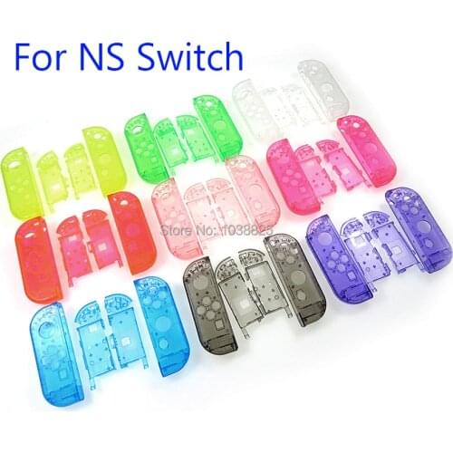 10sets Clear Transparent Gamepad housing for Switch NS Joy-Con Housing Shell Case Left Right joycon cover middle frame cover