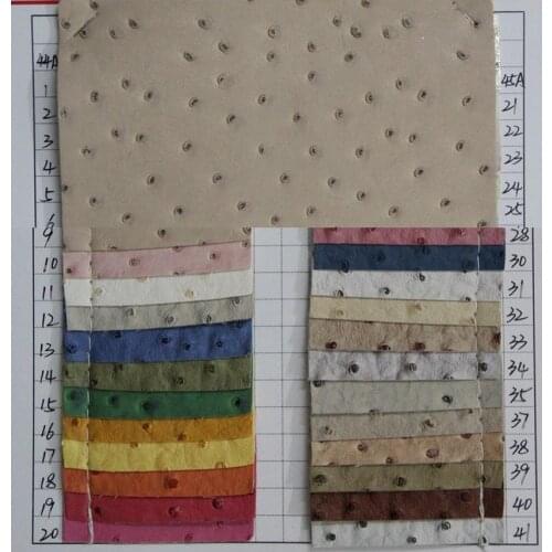 PVC synthetic leather fabric ostrich grain faux leather material waterproof quality furniture decoration leather wholesale