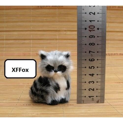 Mini cute real life raccoon model plastic&furs simulation sitting raccoon doll gift about 5x4x7cm xf1636