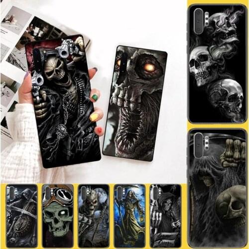 PENGHUWAN Grim Reaper Skull Skeleton Luxury Hybrid Phone Case Cover for Samsung Note 3 4 5 7 8 9 10 pro M10 20 30