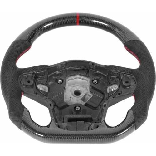 Carbon Fiber Steering Wheel Nappa Perforated Leather Fi t For Toyota GR Supra A90 2020+ Flat Bottom Steering Wheel New Arrivals
